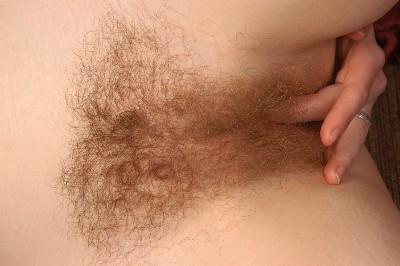 15P Hairy British lass with thick full bush