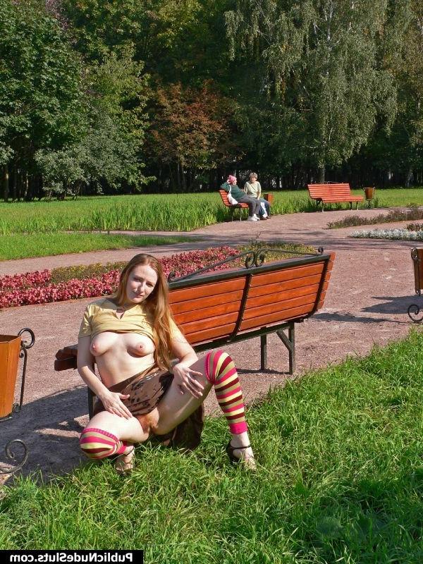 15P Nude boobs and pussy of an impudent broad who adores public flashing