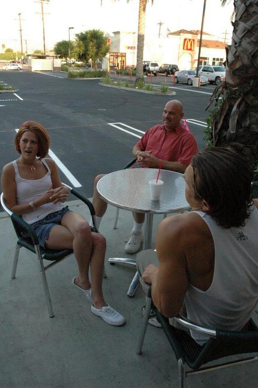 16P Hot redhead teen threesome group sex with two older men
