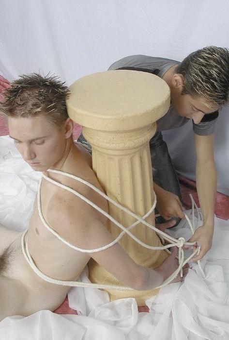 20P A fresh twink binding his close college friend with cotton ropes