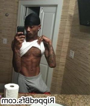 10P Hunk dude with nice muscular body is dancing around outdoor