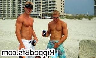 10P Hunk dude with nice muscular body is dancing around outdoor