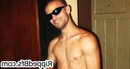 10P Hunk dude with nice muscular body is dancing around outdoor