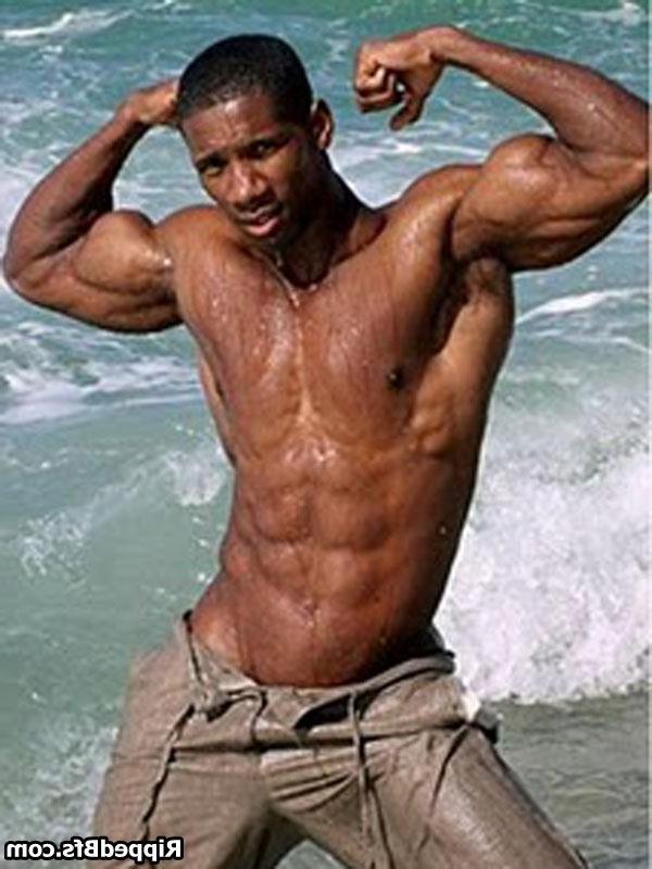 10P Hunk dude with nice muscular body is dancing around outdoor