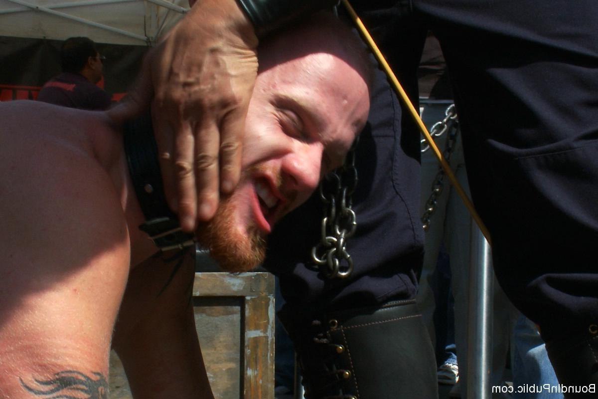 24P Slave gay gets tied, stripped, abused and humiliated in public
