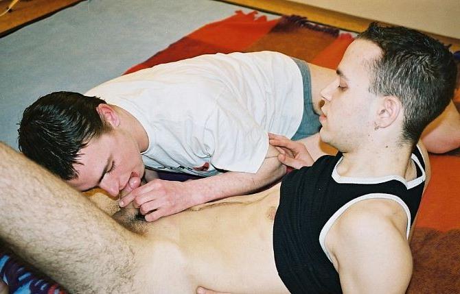 20P A fresh twink enjoys sucking and fucking two other dudes in turn