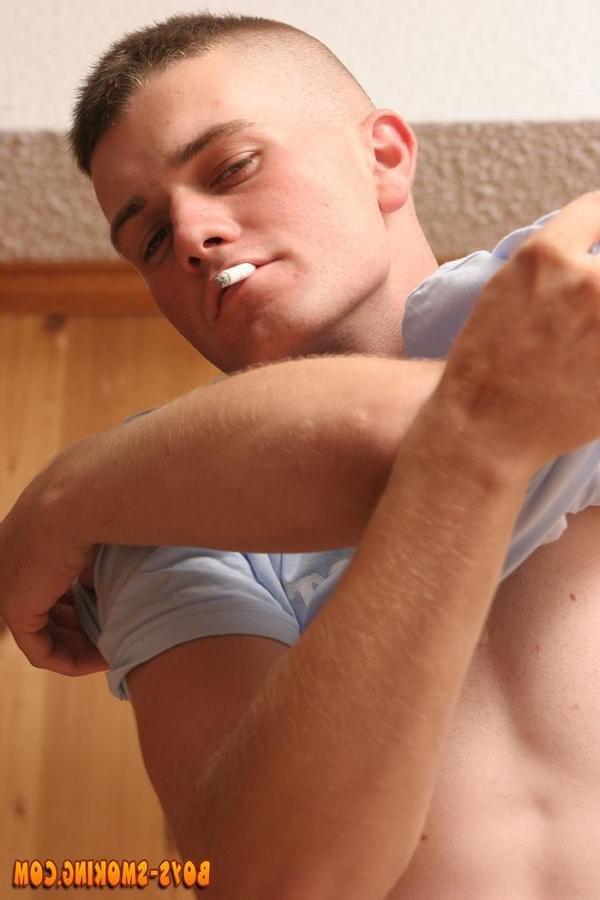 20P Sexy naked twink smokes while he jacks off