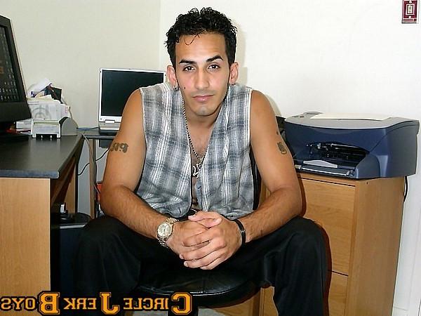 14P Computer geek boy shows off his tight body