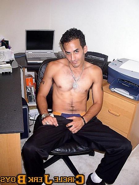 14P Computer geek boy shows off his tight body