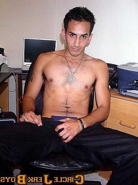 14P Computer geek boy shows off his tight body