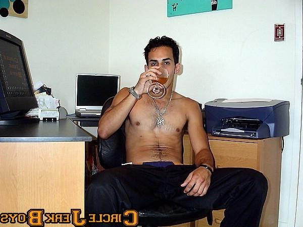 14P Computer geek boy shows off his tight body