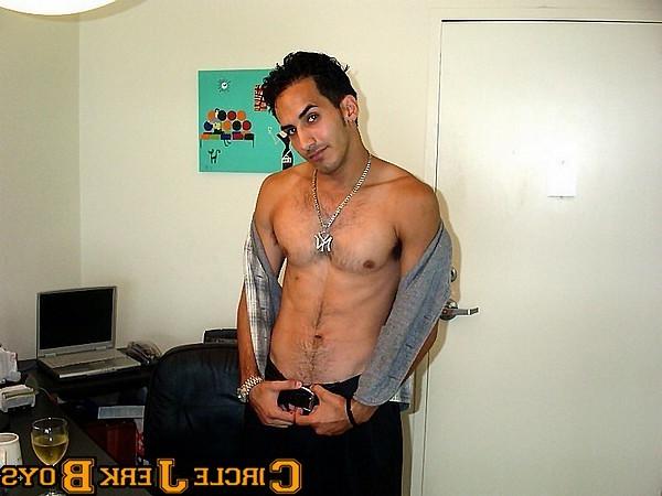 14P Computer geek boy shows off his tight body