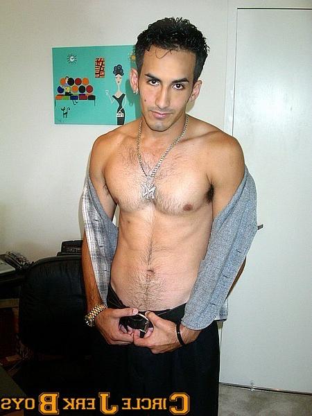 14P Computer geek boy shows off his tight body