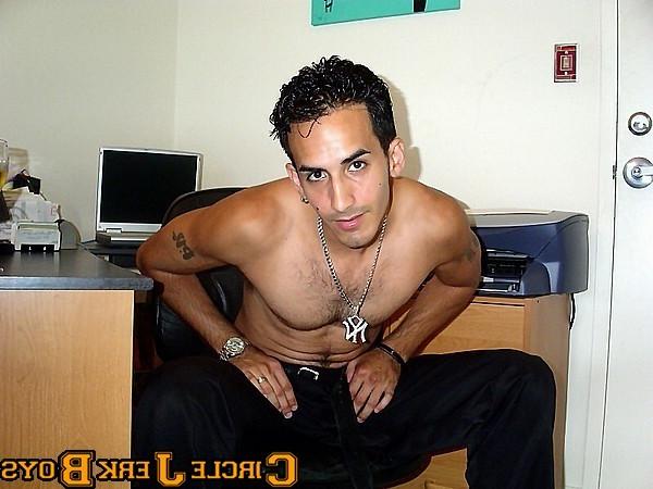 14P Computer geek boy shows off his tight body