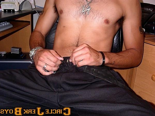 14P Computer geek boy shows off his tight body