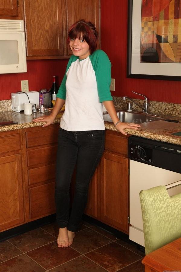 15P Furry Amateur Girl Gets Down And Dirty In The Kitchen