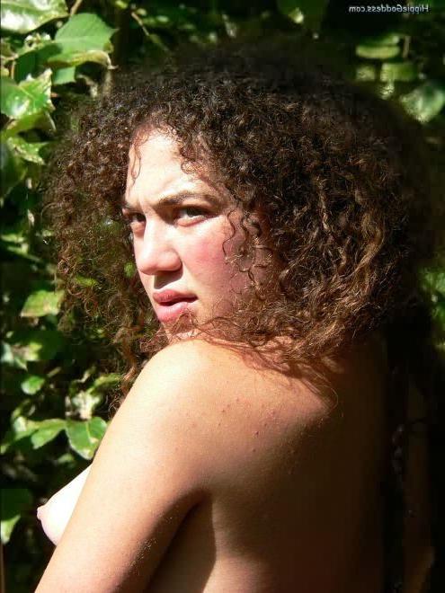 15P Hairy Ethnic Brunette Nudist Dancing Outdoors in the Woods