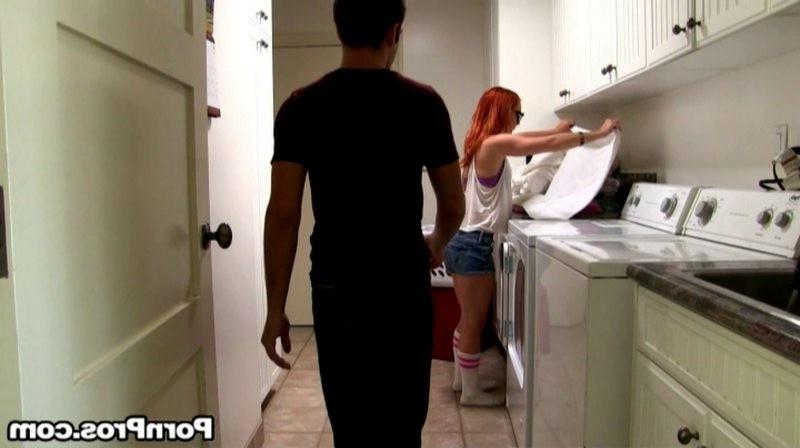16P Dani Jensen boned doing the laundry