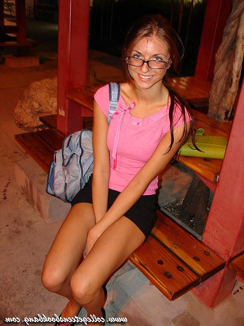 16P Redhead teen coed in glasses gets crammed full of hard dick