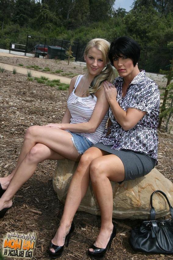 15P Busty milf and a babe taking big black cock