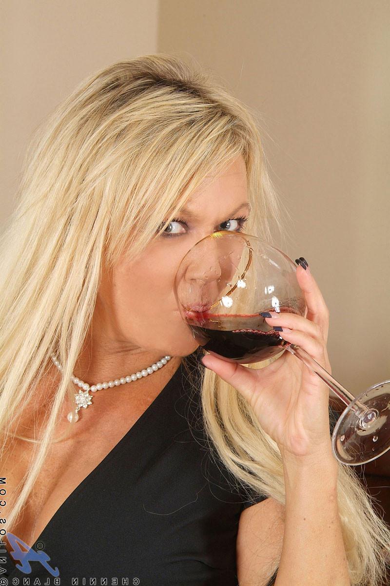 10P Classy blonde Anilos spreads her legs exposing her sheer panties