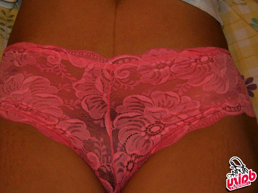 15P This amateur housewife teasing her pussy through lace panties
