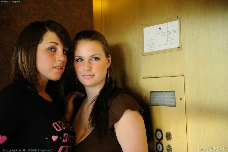 16P Young Lesbians Having Fun In Public