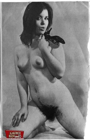 12P Several hairy retro chicks spreading their pussies wide
