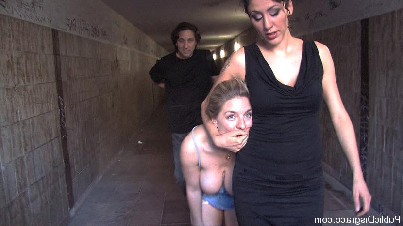 15P Hot milf has her huge tits exposed and get fucked in public
