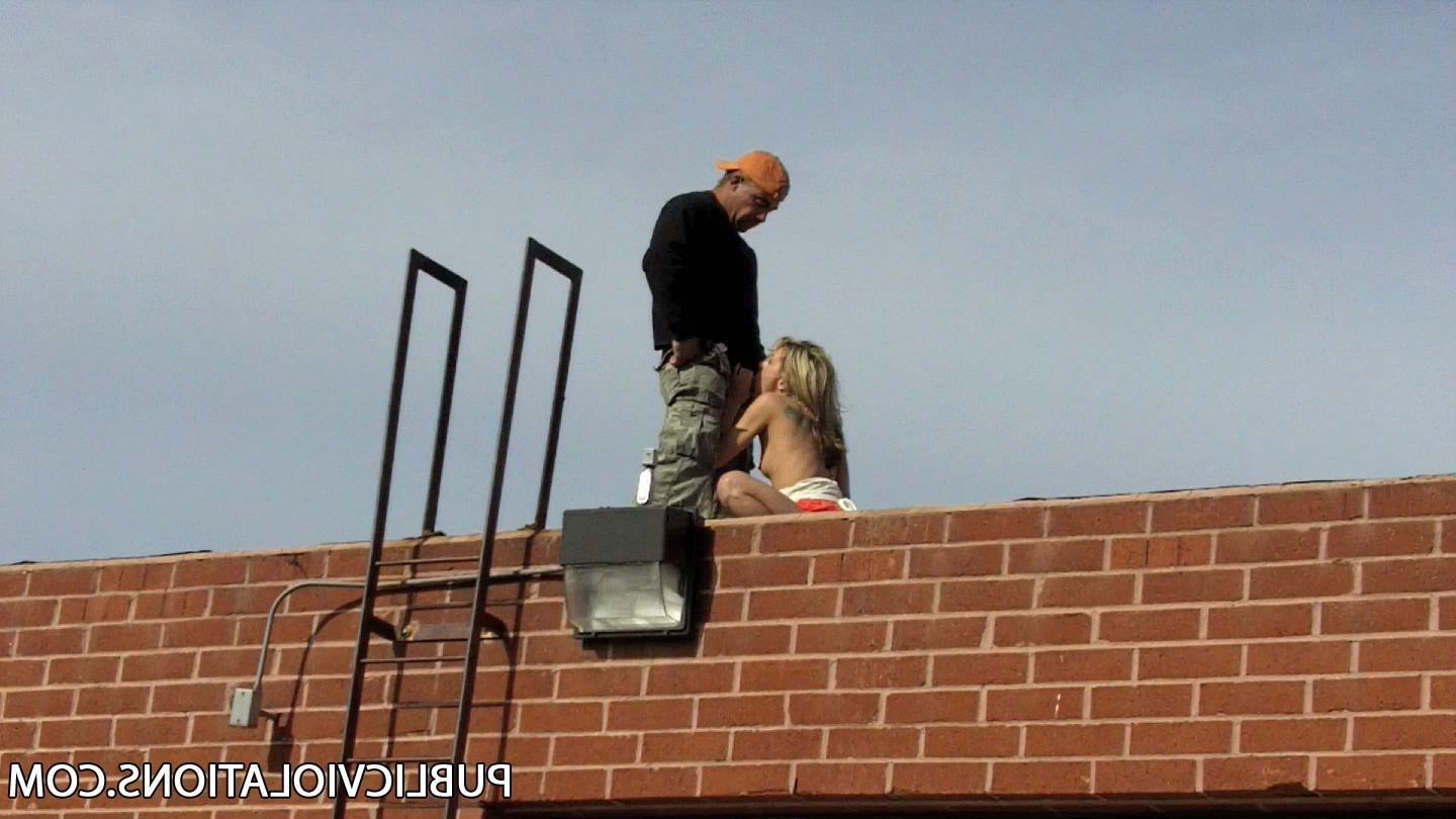 16P Violated babe in public on rooftop