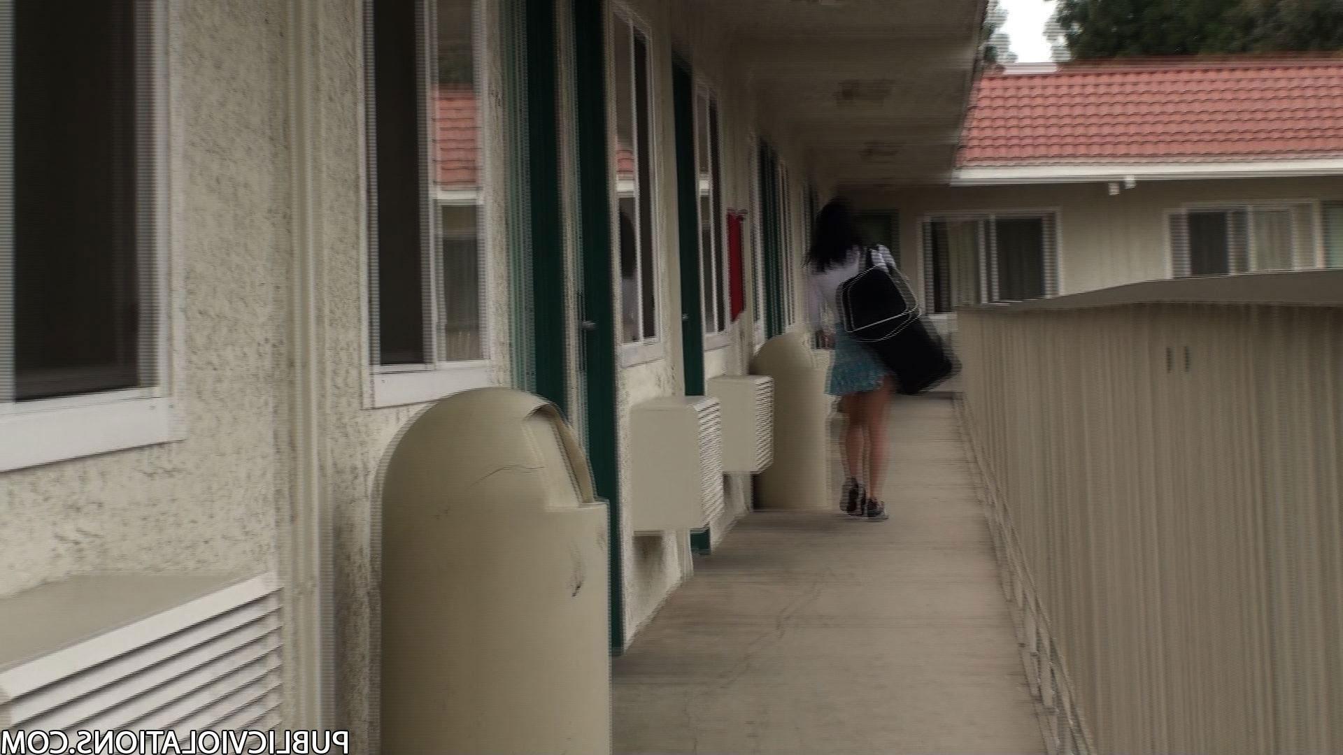 15P Brunette Gets Her Panties Pulled Down In Public