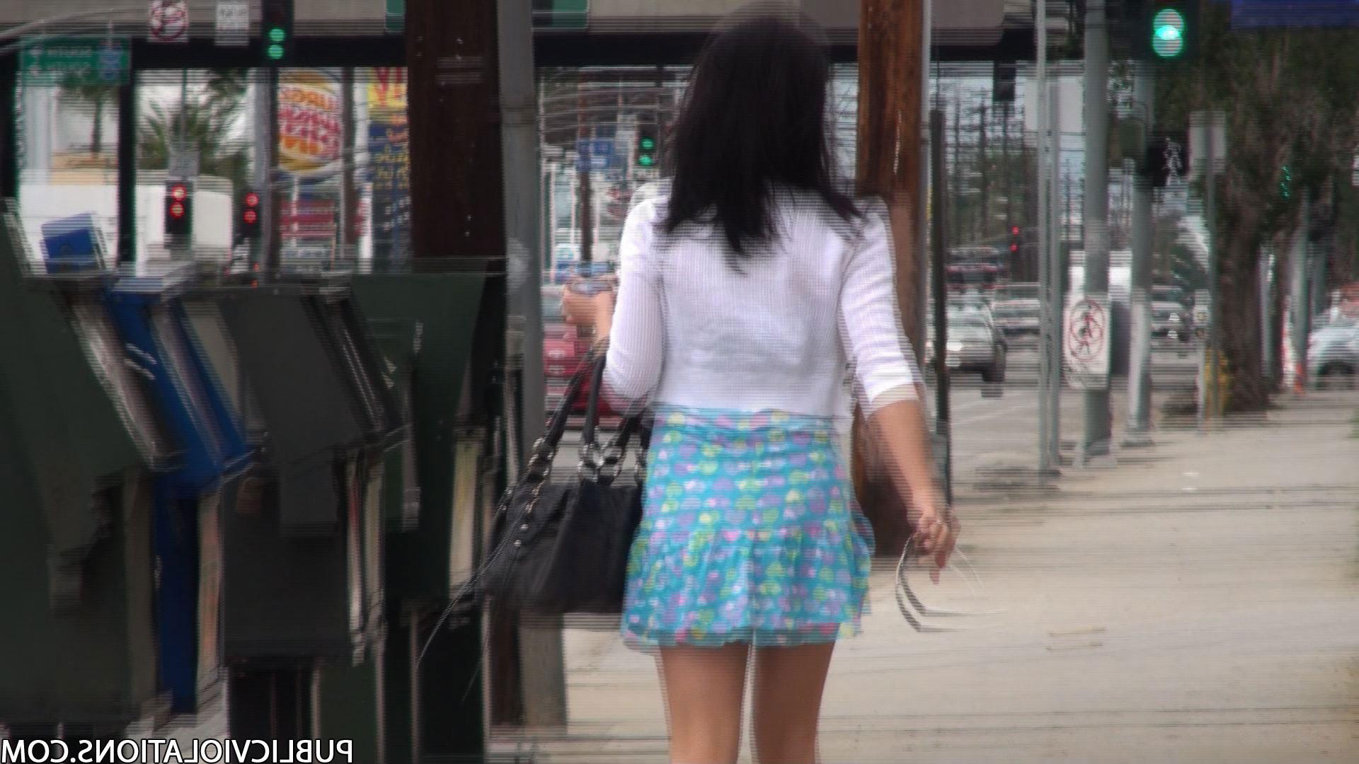 15P Brunette Gets Her Panties Pulled Down In Public
