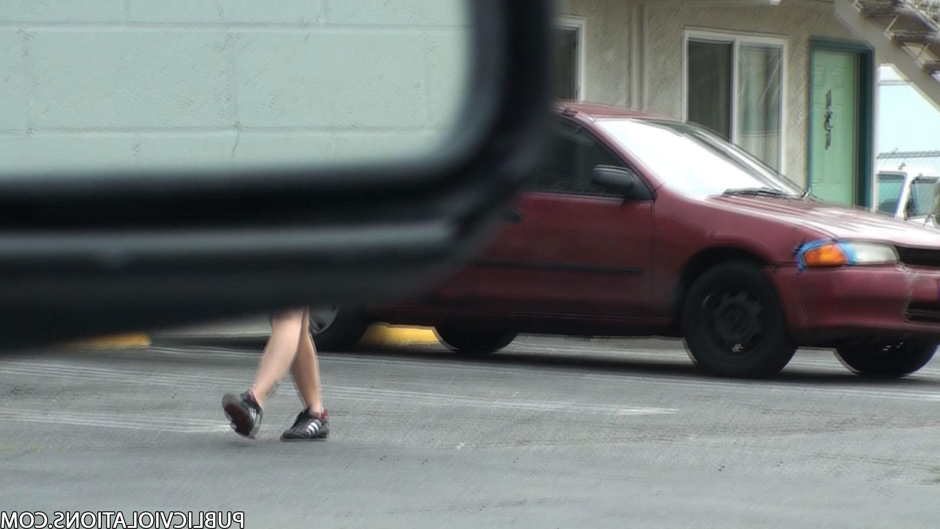 15P Brunette Gets Her Panties Pulled Down In Public