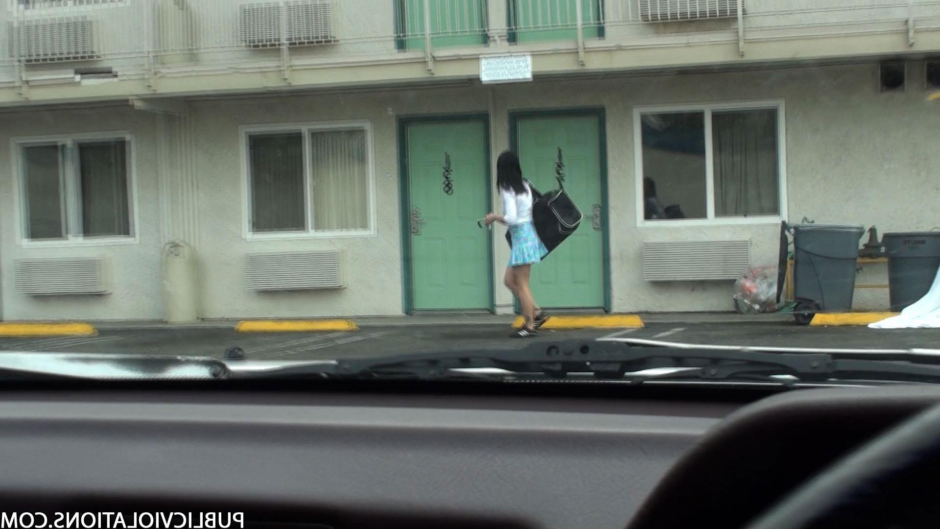 15P Brunette Gets Her Panties Pulled Down In Public