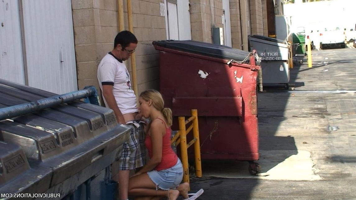 16P Horny blonde babe having sex in public