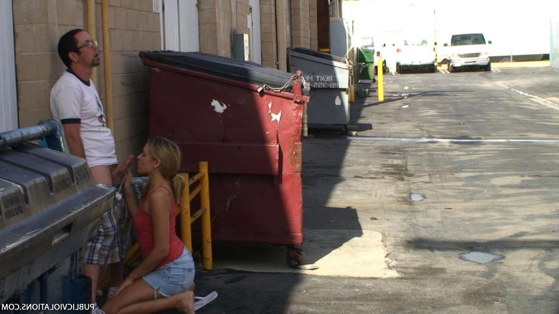 16P Horny blonde babe having sex in public