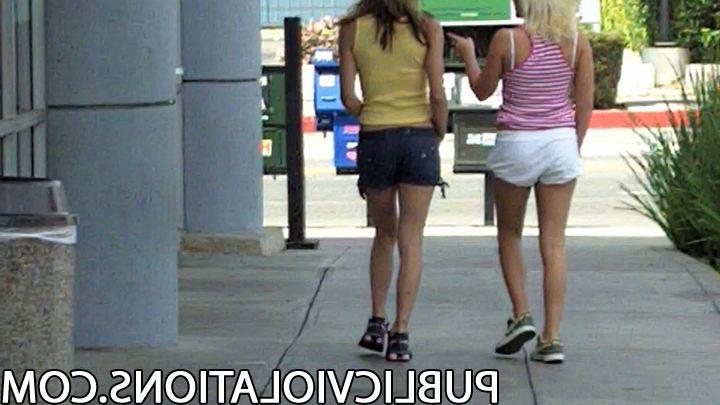 15P Cute Girls Get Their Shorts Pulled Down In Public