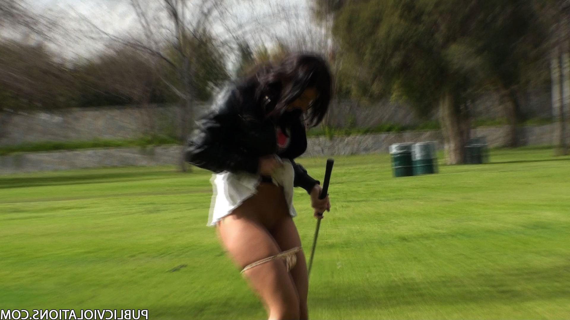 15P Brunette Teen Gets Her Panties Pulled Down In Public