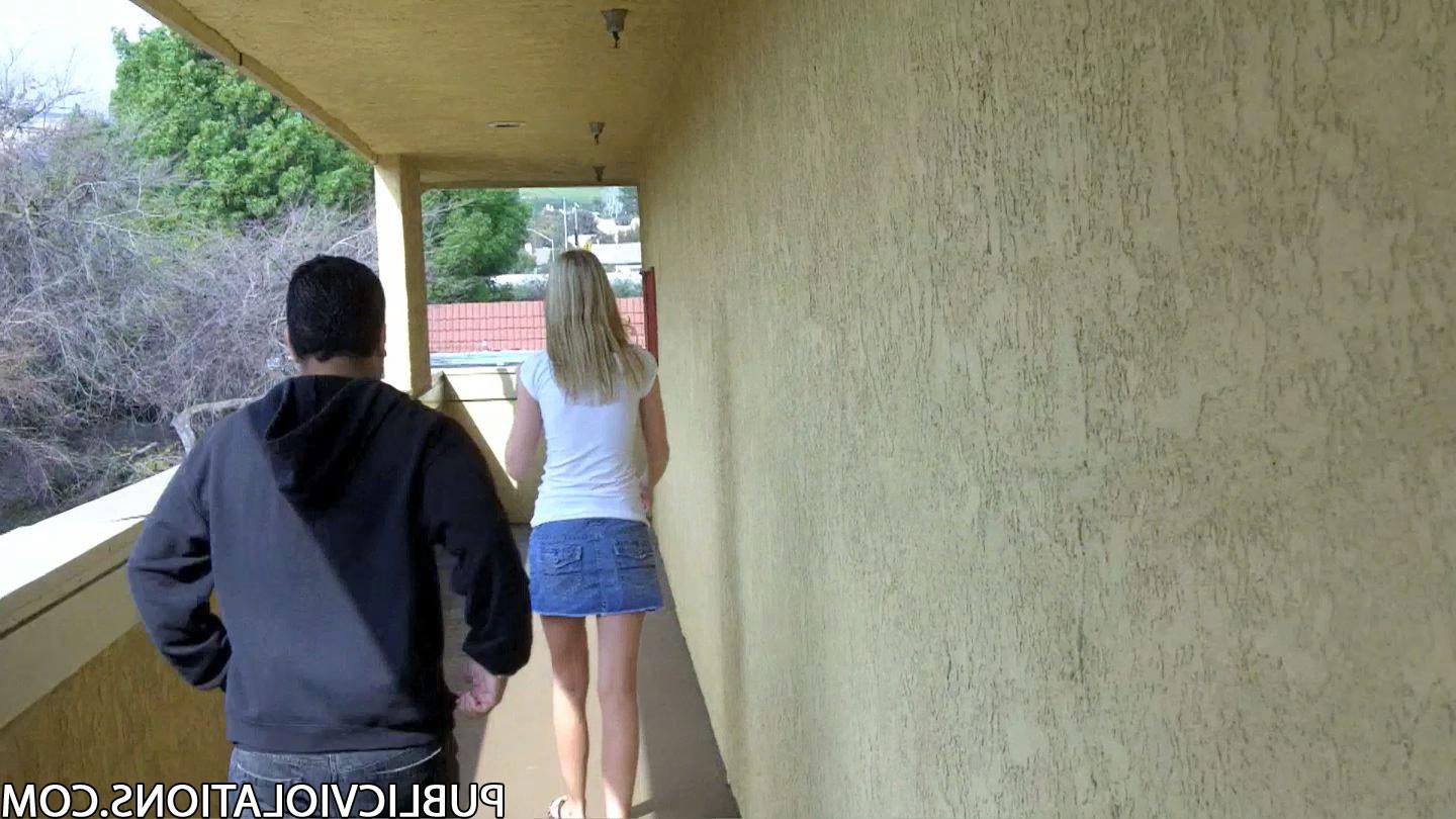15P Blonde Gets Her Panties Pulled Down In Public
