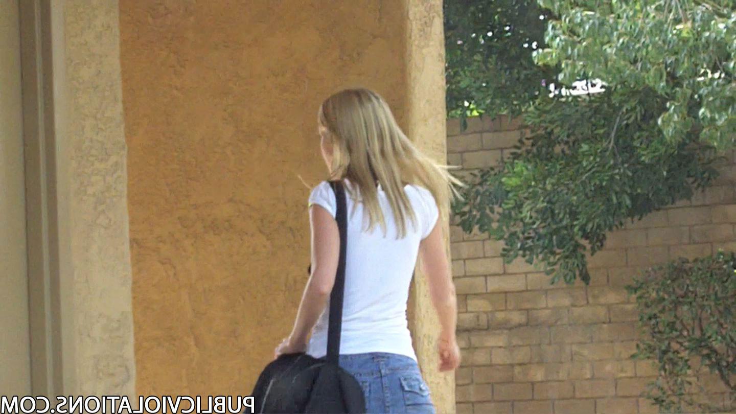 15P Blonde Gets Her Panties Pulled Down In Public