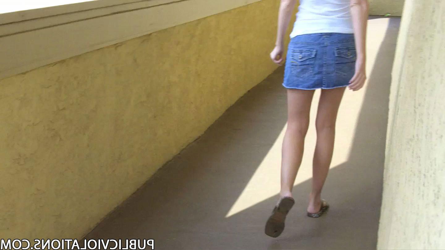 15P Blonde Gets Her Panties Pulled Down In Public