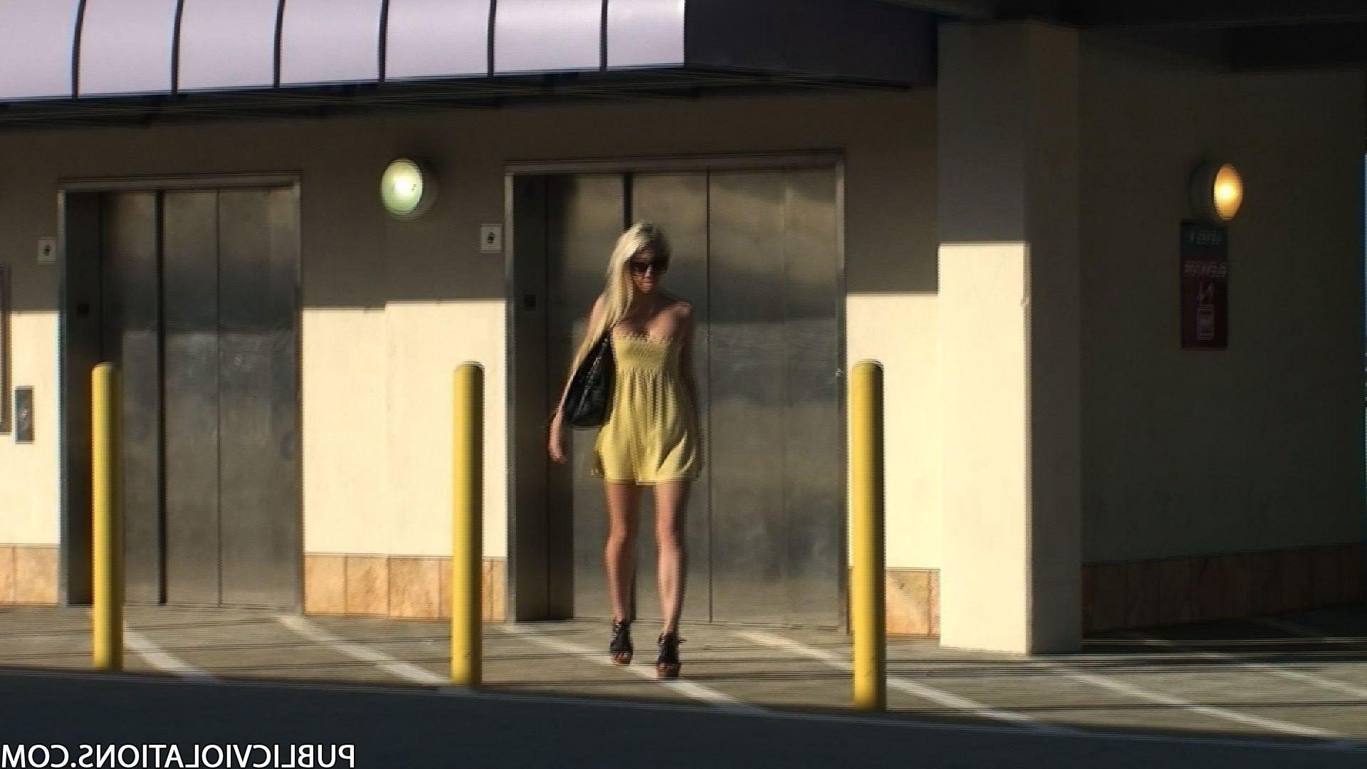 15P Sexy Blonde Gets Her Dress Pulled Down In Public