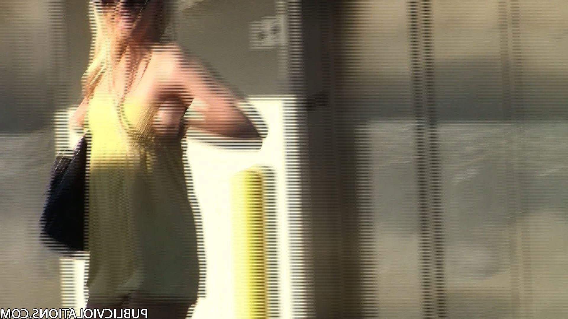 15P Sexy Blonde Gets Her Dress Pulled Down In Public