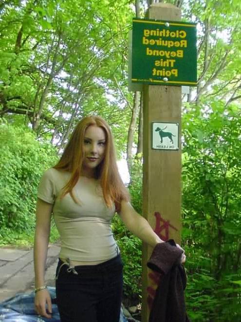16P Real Redhead Stripping Naked Outdoors in the Woods