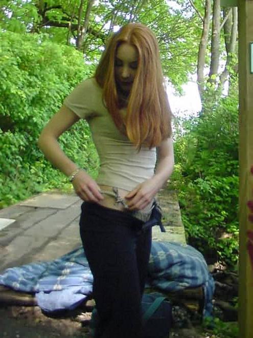 16P Real Redhead Stripping Naked Outdoors in the Woods