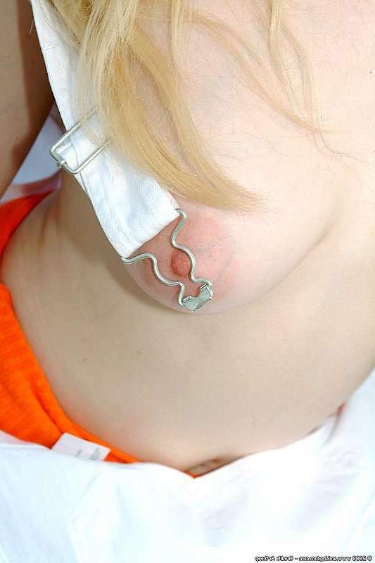 15P Young blonde teen shows her tits in public