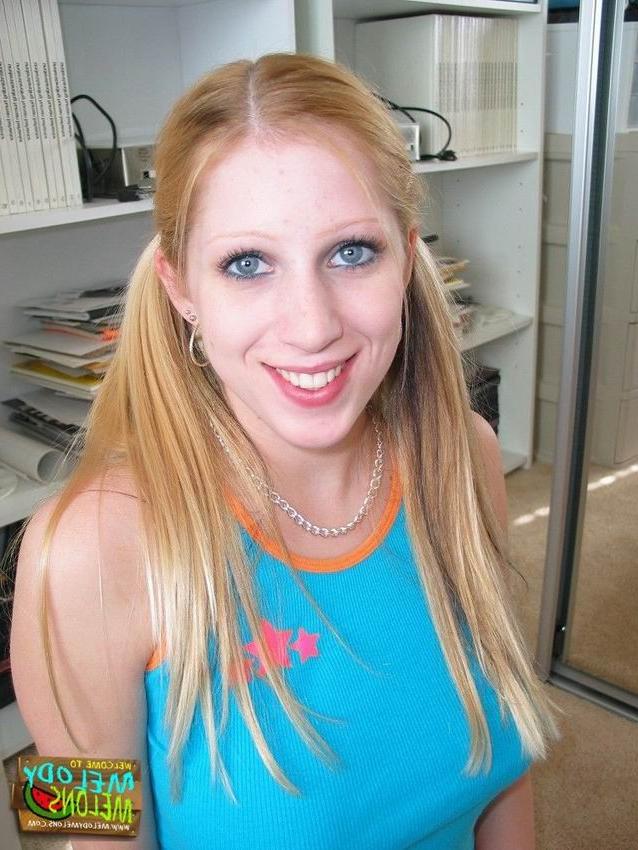 16P redhead teen with big tits in blue panties