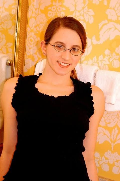16P Cute redhead teen teaser in panties toying