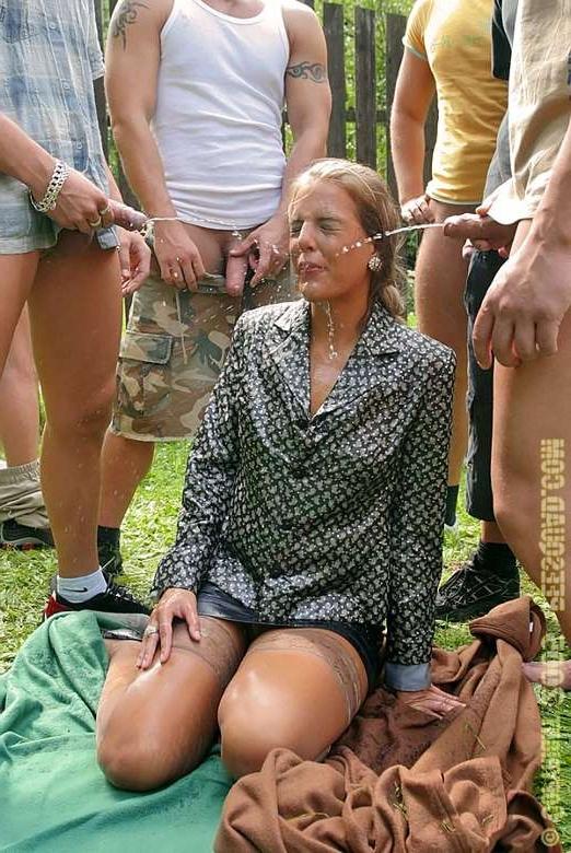 19P Classy lady bukkaked and pissed on by horny backpackers