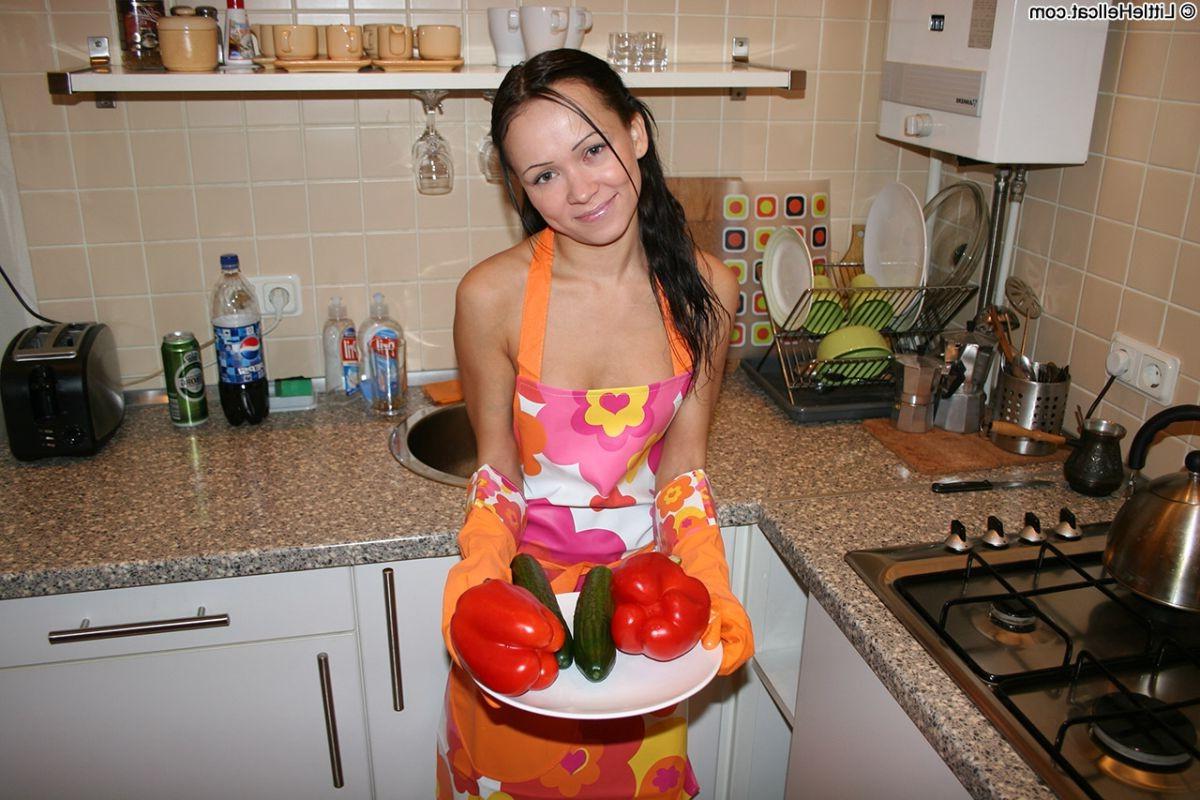 16P Petite teen gets hard fucked on the kitchen